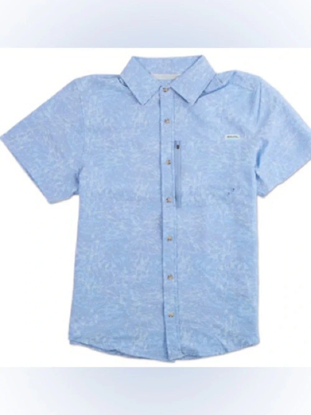 XCaster Outdoor Blue Men's Fishing Short-Sleeve Button-Up Shirt